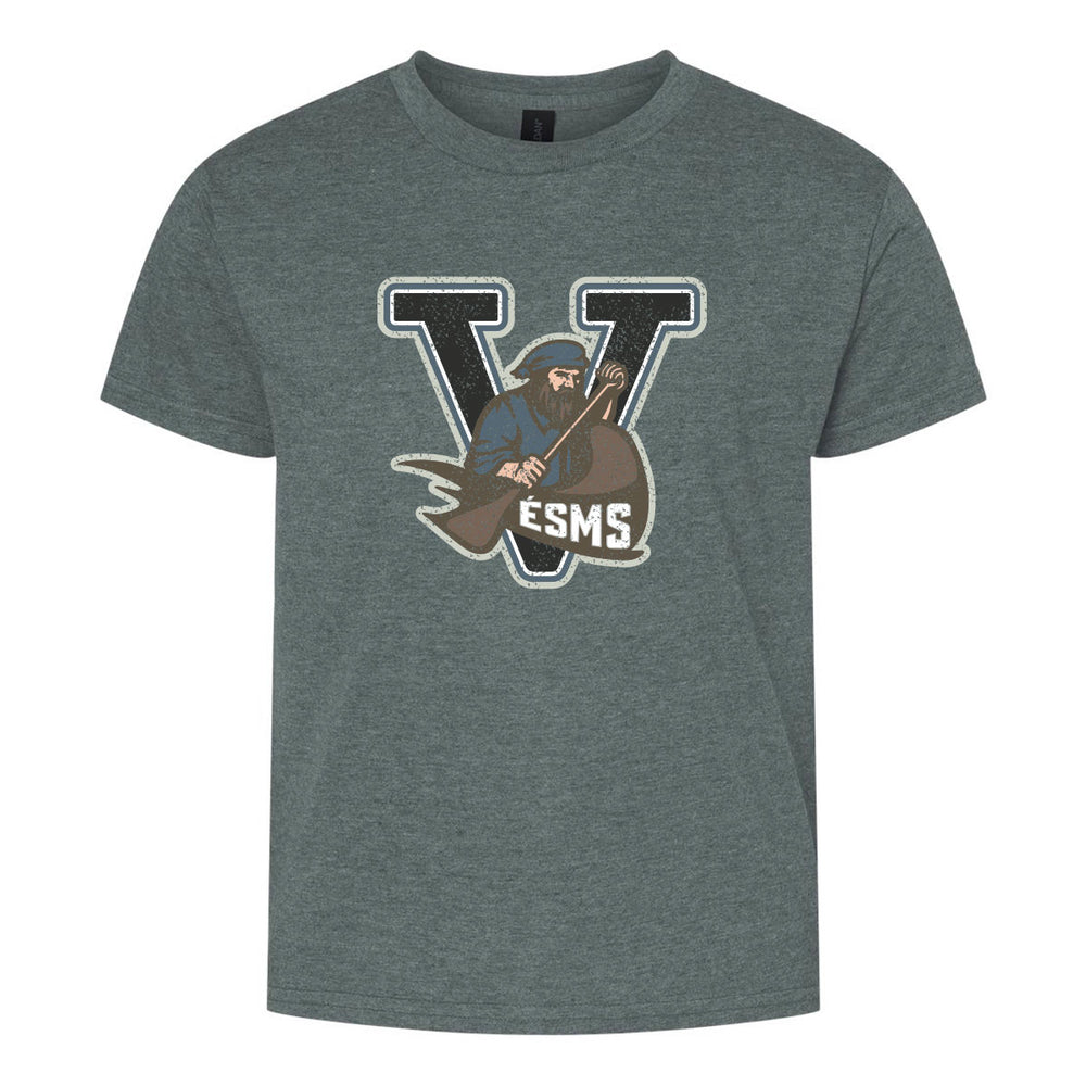 Dark Heather - DISTRESSED École St. Malo School logo