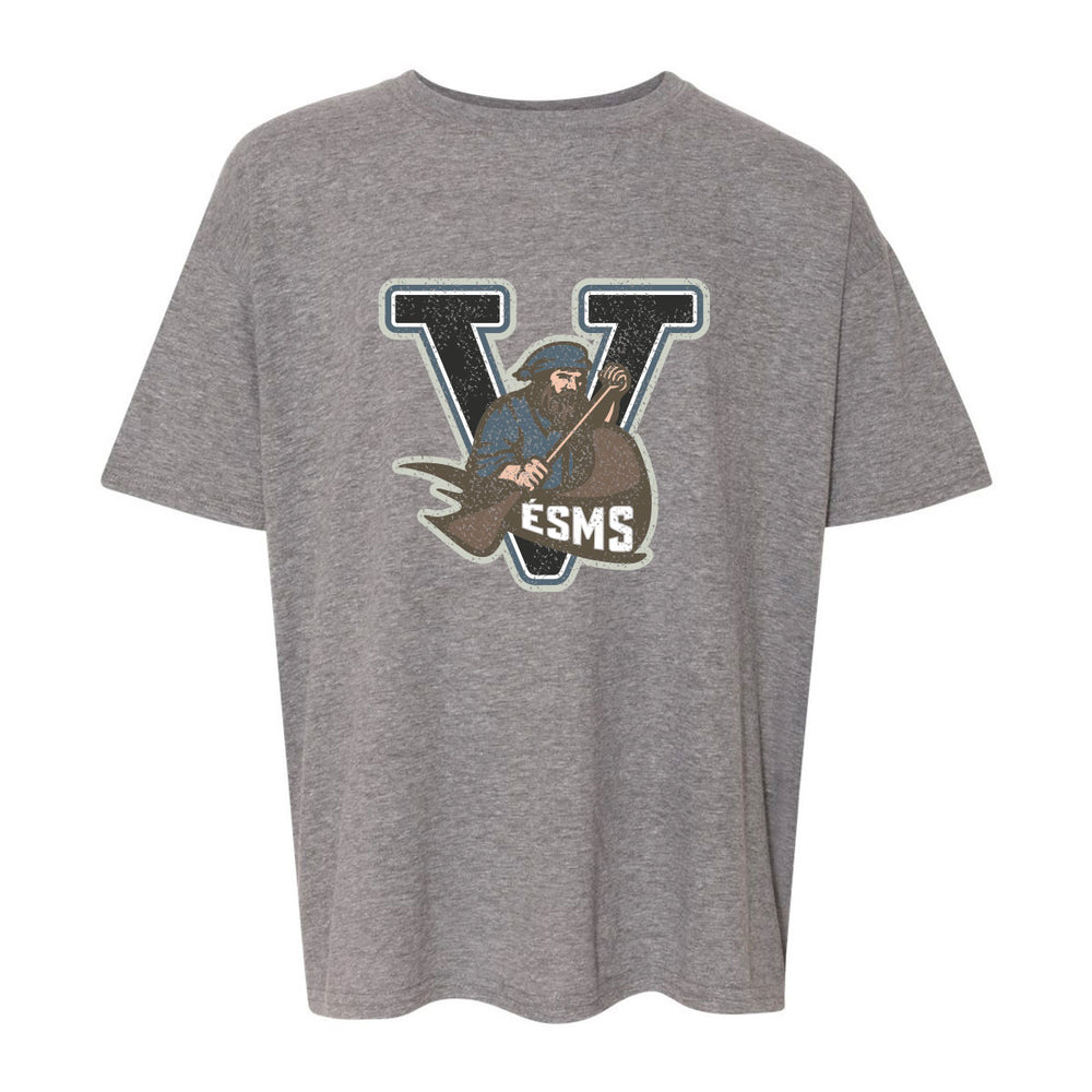 Graphite Heather - DISTRESSED École St. Malo School logo