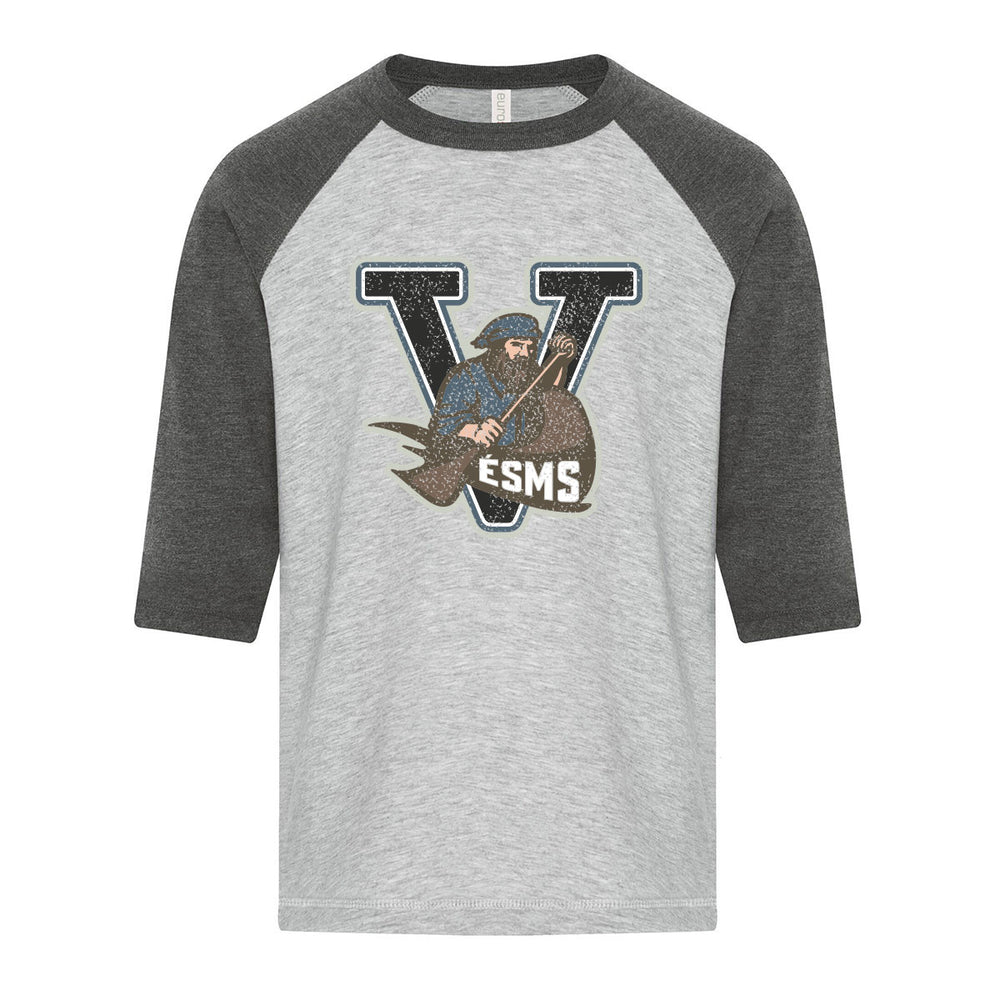 Athletic Grey/Charcoal Heather - DISTRESSED École St. Malo School logo