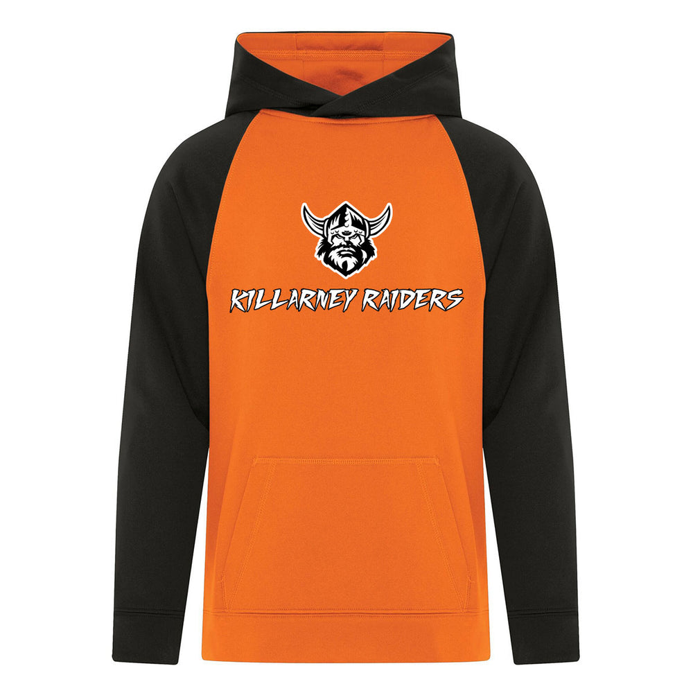 Deep Orange/Black - Killarney Raiders with spikey font