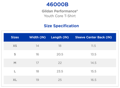 GILDAN Core Performance T-shirt - YOUTH  46000B