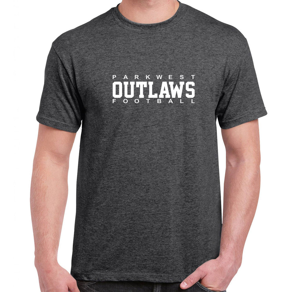 Adult/Unisex - Dark Heather - Parkwest Outlaws logo