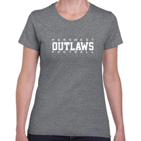 Ladies - Graphite Heather - Parkwest Outlaws logo