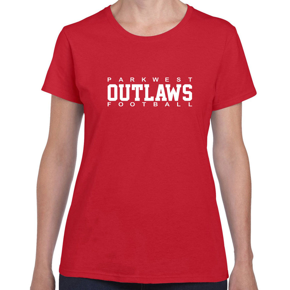 Ladies - Red - Parkwest Outlaws logo