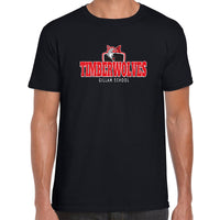 Adult Crew Neck - Black - Timberwolves Distressed logo