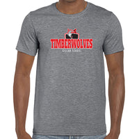 Adult Crew Neck - Graphite Heather - Timberwolves Distressed logo