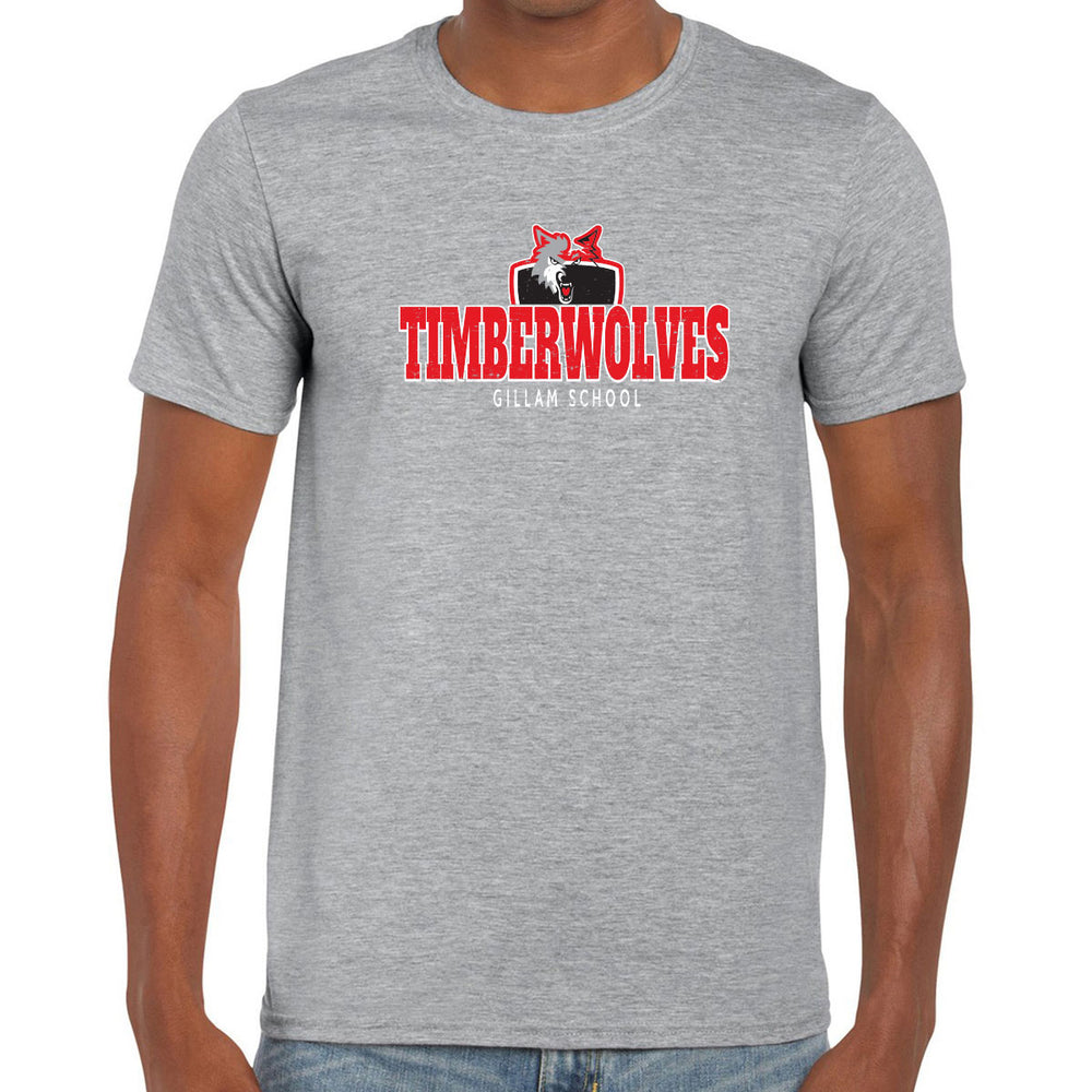 Adult Crew Neck - Sport Grey - Timberwolves Distressed logo
