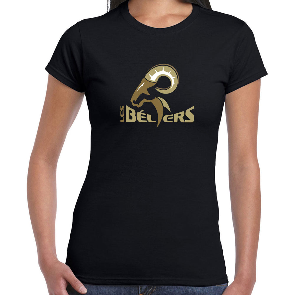 Ladies (Softstyle) Black - Les Béliers logo