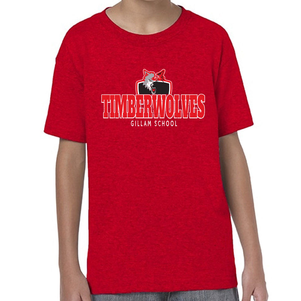 Red - Timberwolves Distressed logo