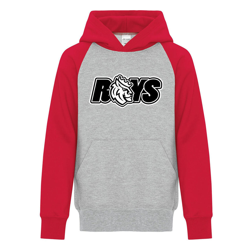 Athletic Heather/Red - Roys logo