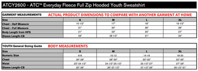 ATC Everyday Fleece Full Zip Sweater - YOUTH ATCY2600