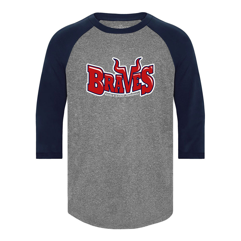 Charcoal Heather/True Navy - Braves logo